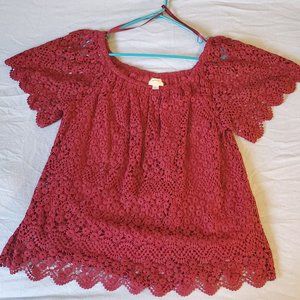 Red lace blouse - Knox Rose